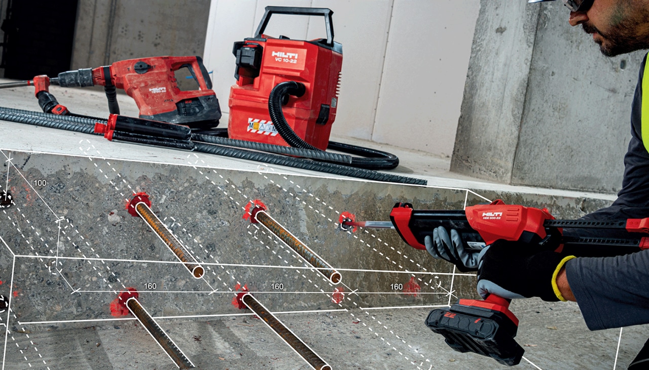 Las soluciones Hilti para refuerzos post-instalados cubren todas las necesidades desde diseño a prueba de calidad