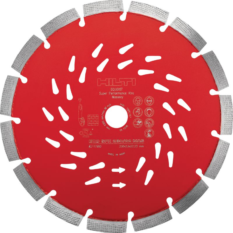Disco de diamante para mampostería SPX Máximo disco de diamante silencioso con tecnología Equidist optimizada para corte en mampostería