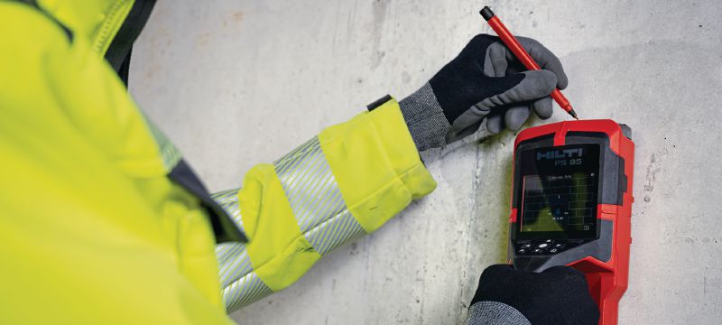 Escáner de pared PS 85 Escáner de pared y localizador de montantes fáciles de usar para evitar golpes al taladrar o cortar cerca de objetos empotrados Aplicaciones 1