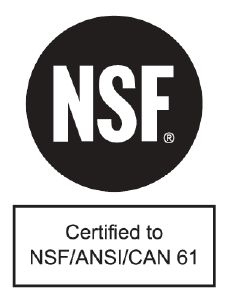                Los productos de este grupo están certificados por la National Sanitation Foundation (Fundación Nacional de Saneamiento) para usarse en la producción y manipulación de alimentos, agua y productos de consumo.            