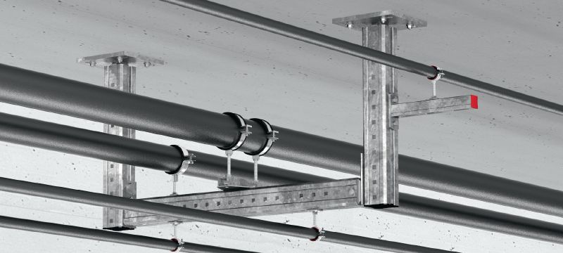MIQC-H conector de cruce Conectores de carga pesada galvanizados en caliente (HDG) para la conexión de dos vigas MIQ Aplicaciones 1