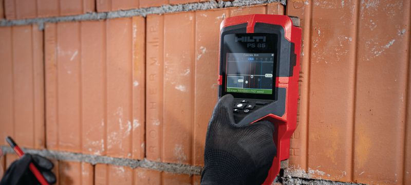 Escáner de pared PS 85 Escáner de pared y localizador de montantes fáciles de usar para evitar golpes al taladrar o cortar cerca de objetos empotrados Aplicaciones 1