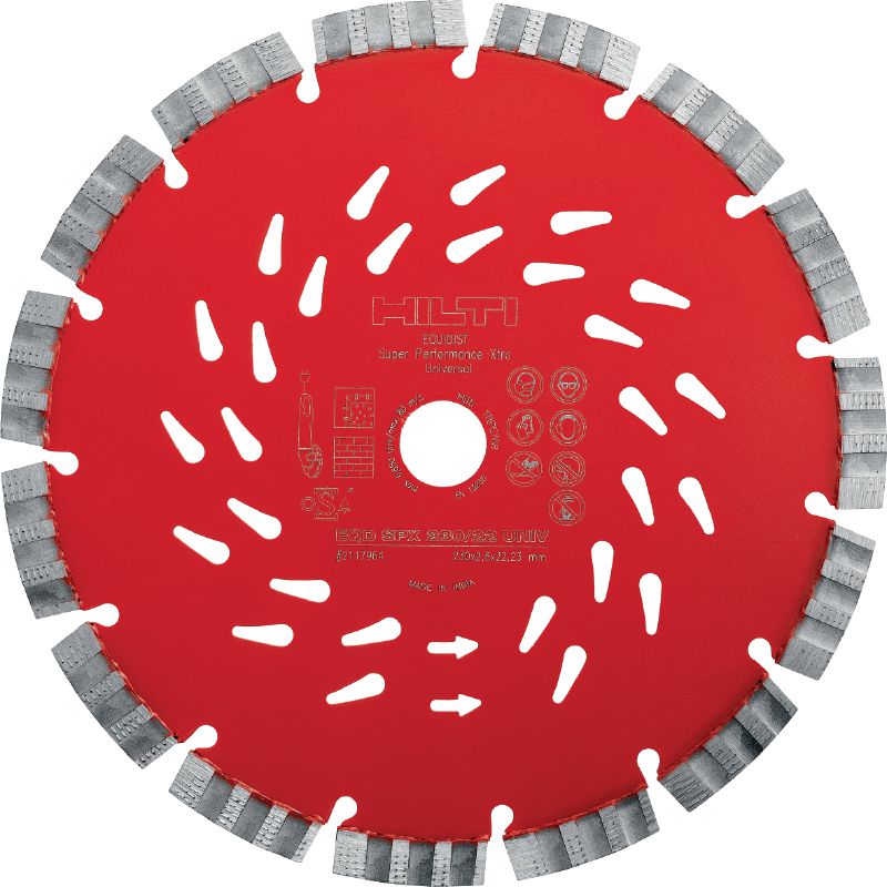 Disco de diamante universal SPX Máximo disco de diamante silencioso con tecnología Equidist para corte superior en diferentes materiales base