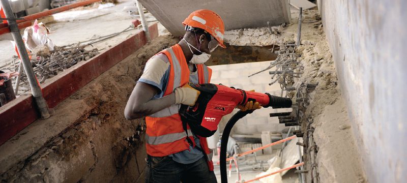Sistema de aspiración de polvo TE DRS-Y Sistema de aspiración de polvo para tareas de perforación y cincelado en hormigón con los martillos perforadores SDS Max (TE-Y) de Hilti Aplicaciones 1