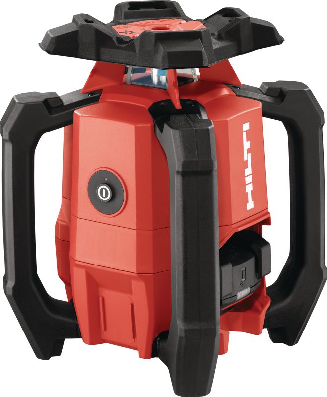 Nivel de láser rotativo de pendiente simple PR 40-22 Robusto nivel de láser rotativo exterior con funciones automáticas para nivelado, alineación, inclinación y cálculo de escuadras de larga distancia (plataforma de batería Nuron)