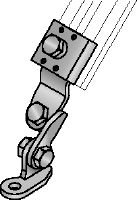 Conector transversal sísmico MQS-SP-T Tornillo tuerca carril de puntal premontado galvanizado con aprobación FM para refuerzos sísmicos transversales de tuberías de aspersores de sistemas contra incendios