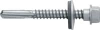 Slide 1 of 1 (selected): Tornillos para metal autotaladrantes S-MD 55 S Tornillo autotaladrante (acero inoxidable A2) con arandela de 16 mm para fijaciones de metal a metal de espesor alto (hasta 15 mm)