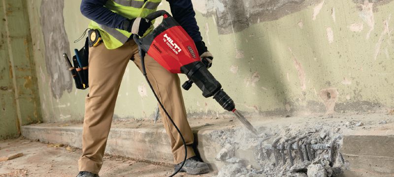 Martillo de demolición con extremo de inserción TE-S TE 1000-AVR Martillo rompedor versátil para la demolición o cincelado de suelos y aplicaciones en pared ocasionales (con cable de alimentación universal) Aplicaciones 1
