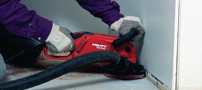 Amoladora de concreto DG 150 Amoladora para tareas pesadas de desbaste y alisado de concreto, así como para la eliminación de pinturas y revestimientos Aplicaciones 1