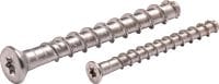 Anclaje de atornillado KH-EZ C SS316 Anclaje de atornillado directo de desempeño superior para brindar fijaciones resistentes y más rápidas a la corrosión en concreto y bloques de concreto con relleno de mortero (acero inoxidable 316, cabeza avellanada)