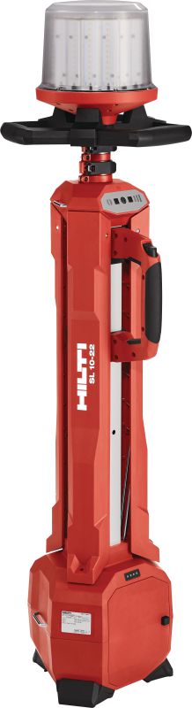 Torre de iluminación a batería SL 10-22 Torre de iluminación potente con cobertura lumínica de 360º que ofrece iluminación a batería del lugar de trabajo interior