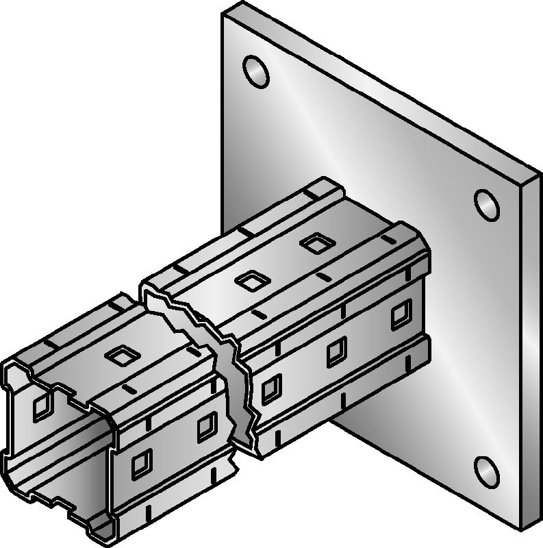 Soporte MIC-C90-DH Soporte del perfil de la caja galvanizada en caliente (HDG) para conexiones a concreto en aplicaciones de carga pesada