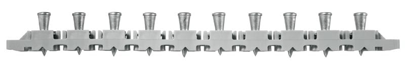 Clavos para cubiertas de metal X-ENP MXR (colado) Clavos en tiras para fijar cubiertas metálicas a estructuras de acero con clavadoras de fijación directa con pólvora que admiten el uso de pie