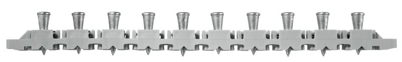 Clavos para cubiertas de metal X-ENP MXR (colado) Clavos en tiras para fijar cubiertas metálicas a estructuras de acero con clavadoras de fijación directa con pólvora que admiten el uso de pie