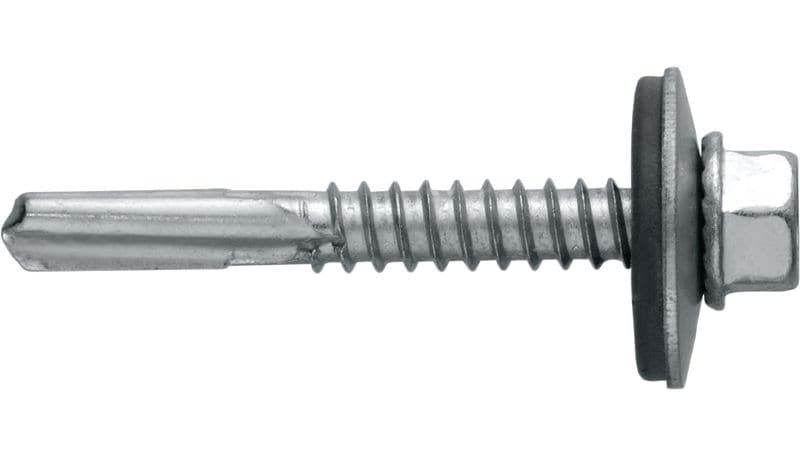 Tornillos para metal autotaladrantes S-MD55GZ Tornillo autotaladrante (acero al carbono galvanizado) con arandela de 16 mm para fijaciones de metal a metal de espesor alto (hasta 15 mm)